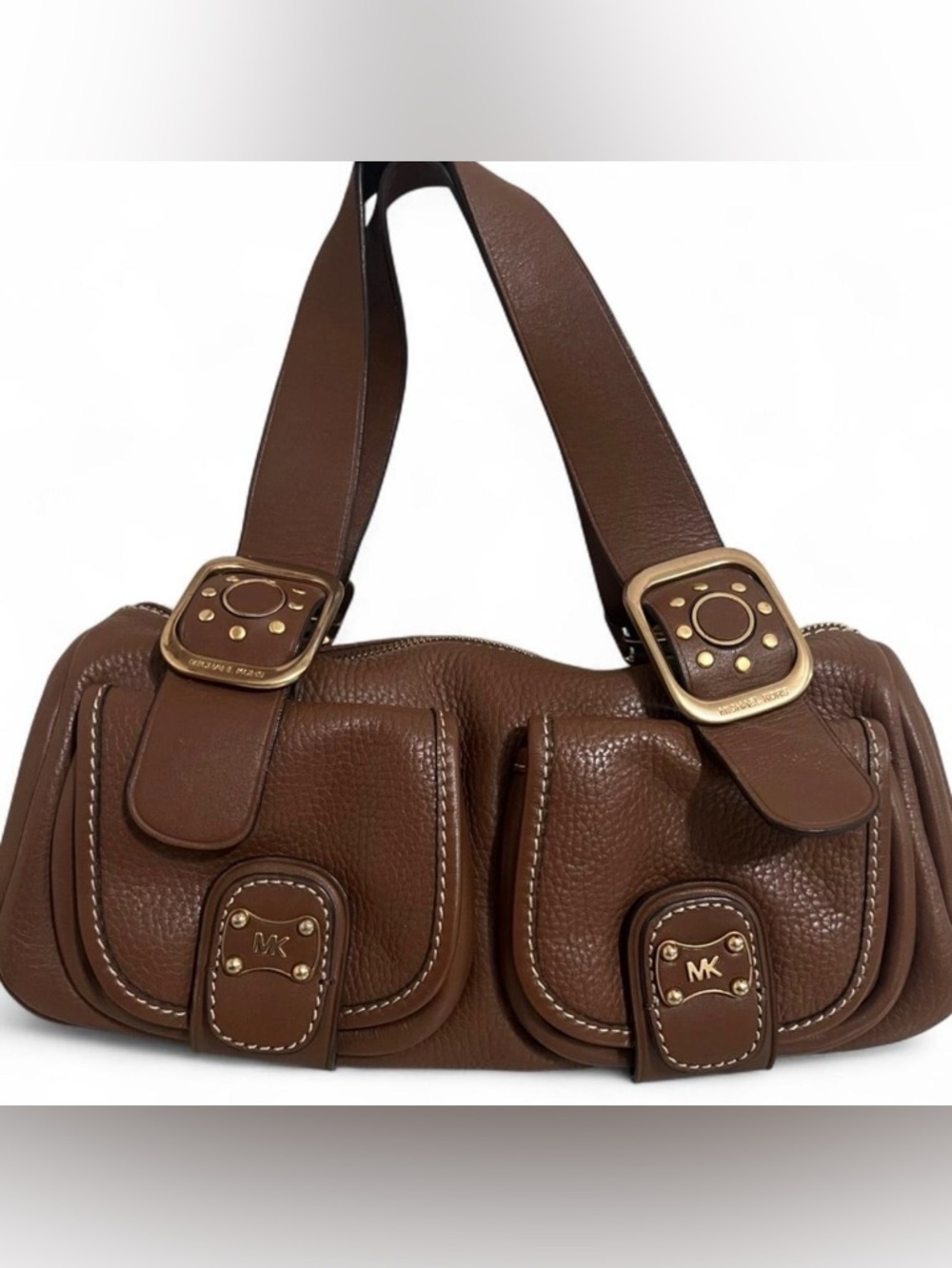 Michael Kors Saratoga Large Satchel Brown Leather Shoulder Bag MK